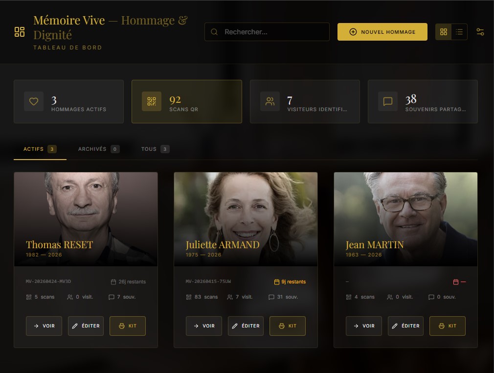 Espace Pro — Tableau de bord général